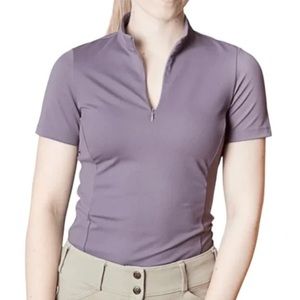 TKEQ Quinn Essential Horse Show Competition Stretchy Short Sleeve Shirt Purple
